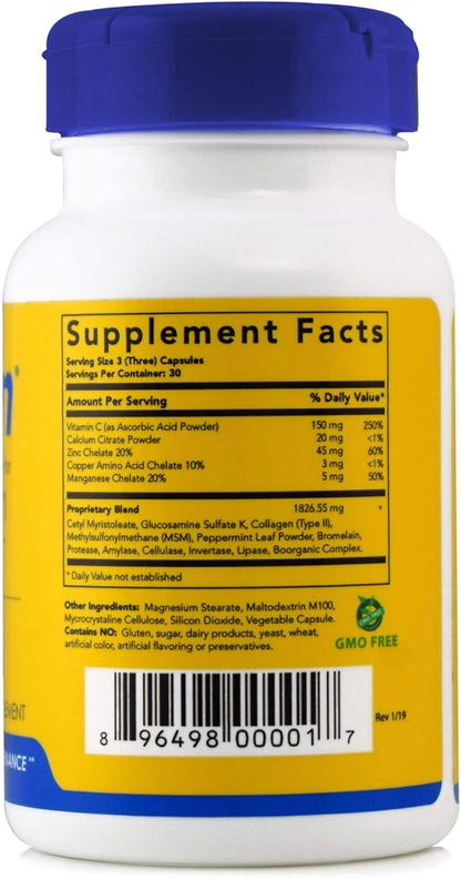 Flexcin Joint Health & Mobility Formula with CM8 (Cetyl Myristoleate) - Joint Supplements for Men and Women with Glucosamine, MSM, Collagen Type II - 3 Pack (270 Capsules)
