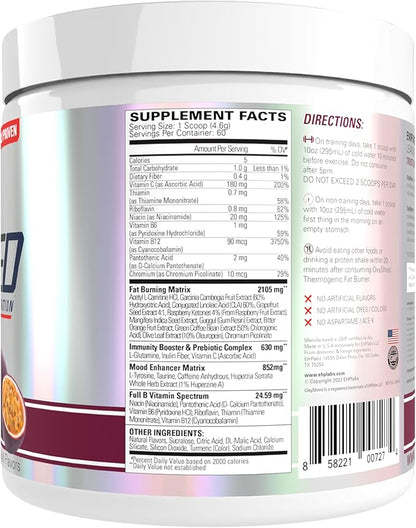 EHP Labs OxyShred Pre Workout Powder & Shredding Supplement - Preworkout Powder with L Glutamine & Acetyl L Carnitine, Energy Boost Drink - Passionfruit, 60 Servings
