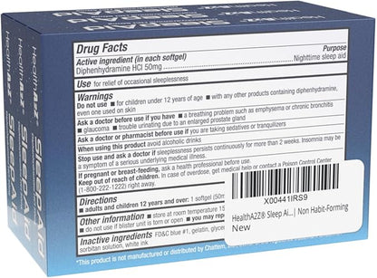 HealthA2Z® Sleep Aid | Diphenhydramine HCL 50mg | Softgels | Supports Deeper Restful Sleeping | 10 Counts (Pack of 3)