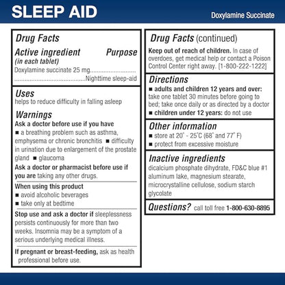 Puregen Labs Doxylamine Succinate 25mg | Nighttime Sleep Aid | Safe & Effective | Non-Habit Forming Sleep Aid | Made in USA | 225 Tablets