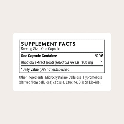 Thorne Rhodiola - Botanical Supplement for Stress Relief - Enhances Sleep, and Mental Focus - 60 Capsules
