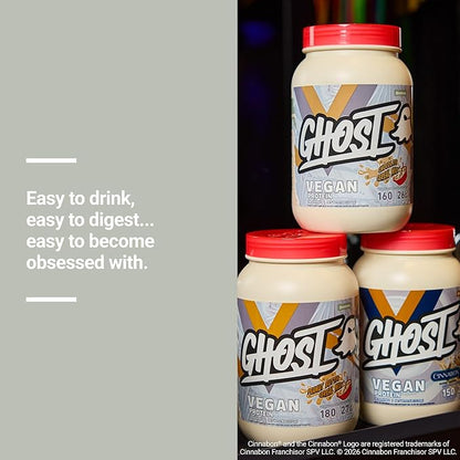 GHOST Vegan V2 Protein Powder, Chocolate Cereal Milk – 2.7LB Tub, 26G of Protein - Plant-Based Pea & Organic Pumpkin Blend Protein with Fiber & Iron - Flavored Post Workout Shakes - Soy & Gluten Free