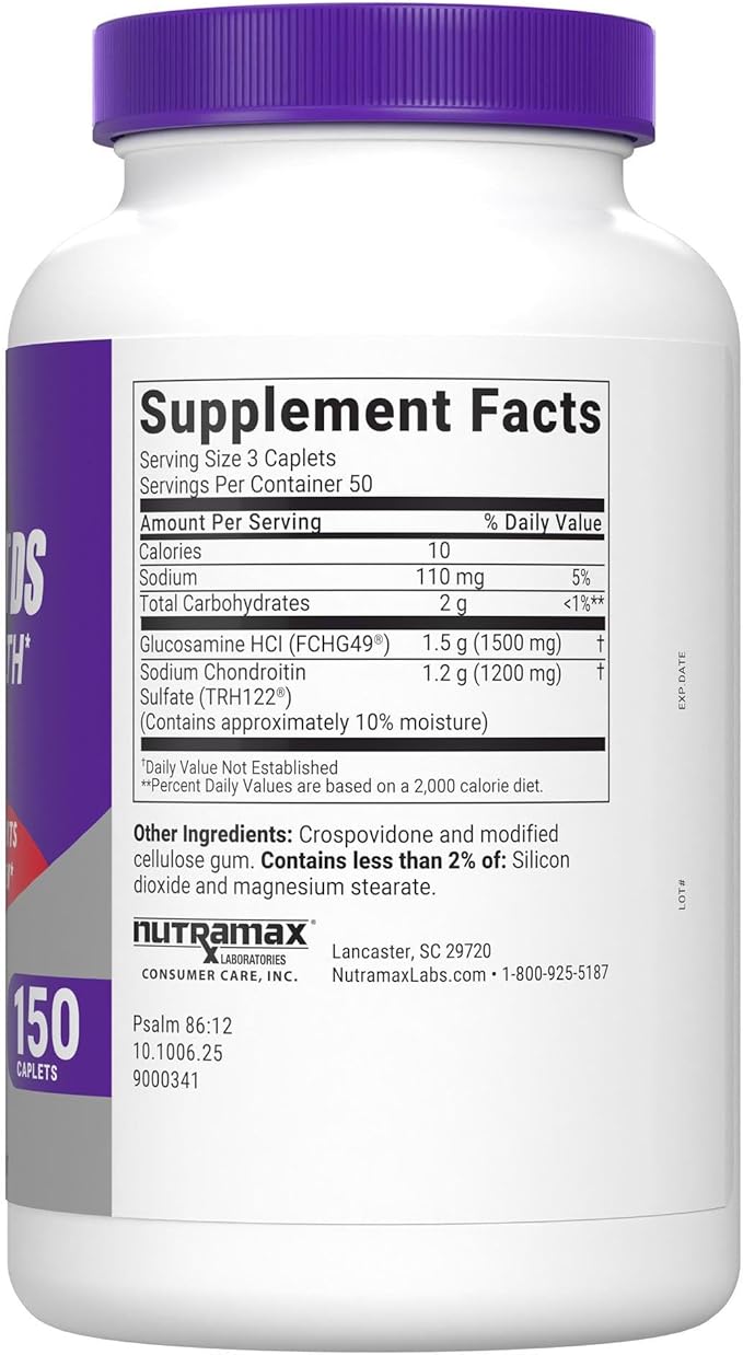 Nutramax Laboratories Cosamin® DS Joint Health Supplement with Glucosamine & Chondroitin for Adult Men & Women, Joint Supplement, 150 Caplets