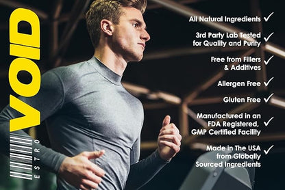 VH Nutrition ESTROVOID | Estrogen Blocker for Men | 1500mg Max Strength Natural Aromatase Inhibitor* W/ DIM, Longjack, Ashwagandha, Eleuthero, Cordyceps, Rhodiola, & Panax Ginseng