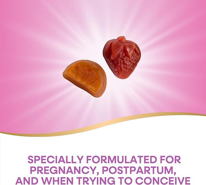 Nature’s Way Alive! Gummy Prenatal Vitamins, Prenatal Multivitamin Supplement with Plant-Based DHA for Brain & Eye Development*, Vegetarian Orange Raspberry Lemonade Flavored, 90 Gummies