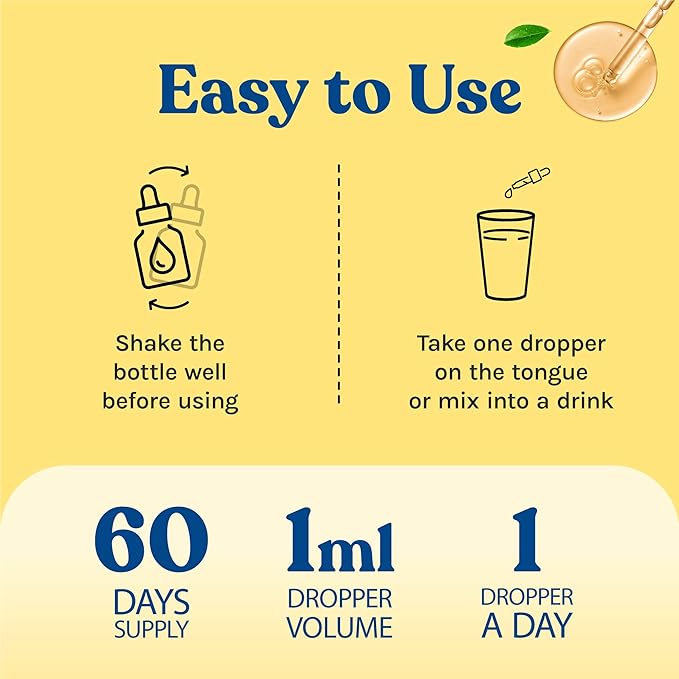 Liquid Collagen for Women and Men with Biotin - 30,000mcg Hydrolyzed Collagen Liquid Peptides Supplement plus Biotin for Hair, Skin, Nail Support - Sublingual Drops or in Drinks - Natural Lemon, 2 oz
