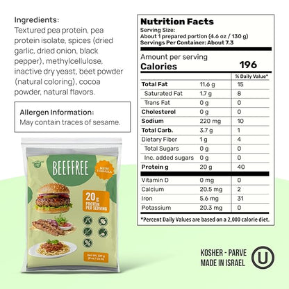 Creative Pea Plant-Based Beef Style Meat Mix | High Protein Shelf-Stable Vegan Protein | Pea Protein | Just Add Water & Oil | For Burgers, Tacos, Meatballs & Crumbles | Gluten-Free | 227g