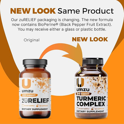 UMZU Turmeric Curcumin Supplement, (30 Day Supply) – Bromelain Boswellia & BioPerine Black Pepper Blend – Turmeric Supplement for Joint Support & Immune Support Daily Wellness Support System