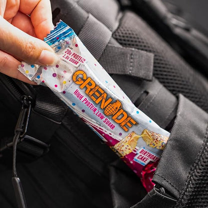 Grenade Carb Killa High Protein and Low Sugar Candy Bar, 12 x 60 g - Birthday Cake