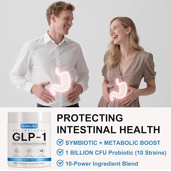 GLP-1 Weight Management Supplement for Women & Men, GLP1 Appetite Control, Energy & Digestion Balance - Vegan, Gluten-Free, Dairy Free, 90 Capsules (Pack of 1)