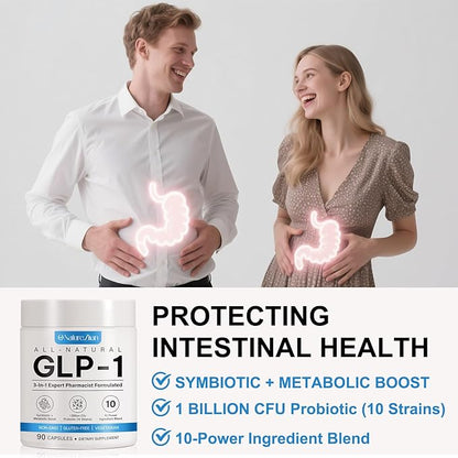 GLP-1 Weight Management Supplement for Women & Men, GLP1 Appetite Control, Energy & Digestion Balance - Vegan, Gluten-Free, Dairy Free, 90 Capsules (Pack of 1)