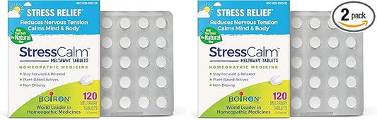 Boiron StressCalm Tablets for Relief of Stress,Anxiousness,Nervousness,Irritability,and Fatigue -,120 Count (Pack of 2)