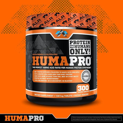 HumaPro Essential Amino Acid Formula | EAA Protein Supplement | Supports Muscle Recovery & Performance | Vegan, Gluten Free | | 300 Tablets / 60 Servings