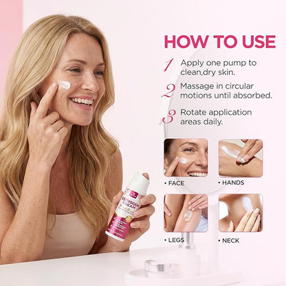 Estrogen Cream For Women Menopause Relief: Natural Phyto-estrogens Cream for Mature Skin - Hormone Balance & Skin Firmness (3.4 Fl Oz)