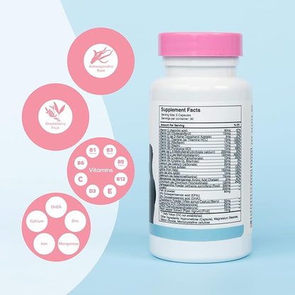 Dr. Talbot's Mom Fertility Support Multi-Vitamins - Aids Ovulation and Prepares Body for Conception - 60 Capsules