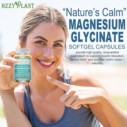 Magnesium Glycinate 500mg Softgels, High Absorption Magnesium Supplement Softgel Capsules for Muscle, Heart, Sleep & Bone Support, Stress Relief, Nerve Health & Metabolism, Non-GMO, 2 Month Supply
