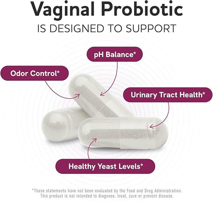 Vaginal Probiotics | 50 Billion CFU for Vaginal Health & pH Balance for Women | Healthy Odor & Yeast Balance | Womens Probiotics and Prebiotics with Cranberry Extract | Gluten-Free, Vegan | 30 Ct
