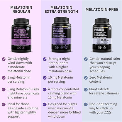 12-in-1 Sleep Support Capsules - Melatonin-Free and Non-Habit Forming Sleep Supplement with a Balanced Blend of Magnesium, Ashwagandha, L-Tryptophan, Valerian Root, GABA and 5-HTP (90 Capsules)