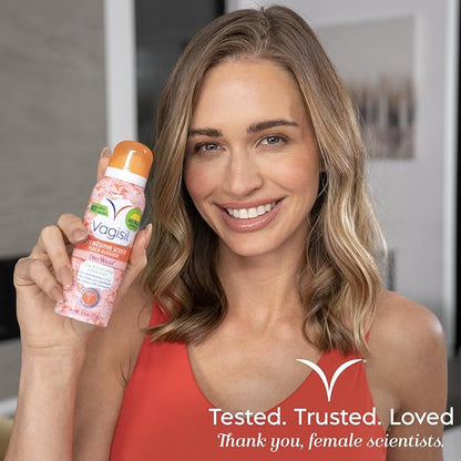 Vagisil Scentsitive Scents Feminine Dry Wash Deodorant Spray for Women, Gynecologist Tested, Paraben Free, Peach Blossom, 2.6 Ounce (Pack of 4)