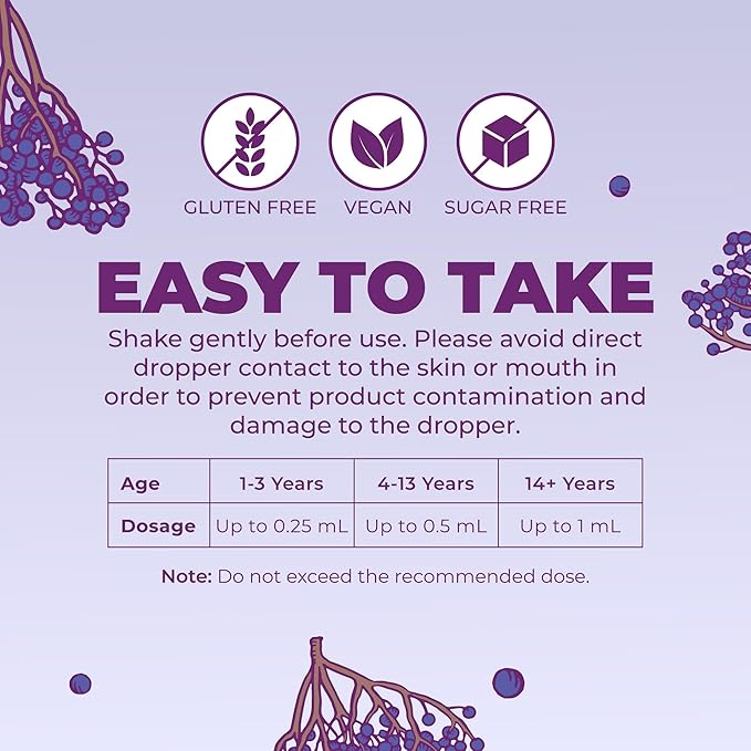 MARYRUTH'S Elderberry Liquid Drops for Adults & Kids | Immune Support | Antioxidant | Overall Wellness | Elder Berry Extract | USDA Organic | Sugar Free | Vegan | Non-GMO | Gluten Free | 1 Fl Oz