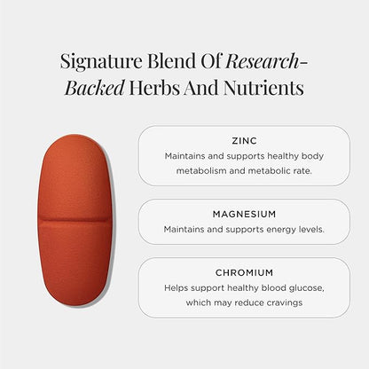 JSHealth Metabolism Supplement. Chromium for Healthy Blood Sugar and Cravings Support. with Zinc, Magnesium, Cinnamon, Gymnema. By Nutritionist Jessica Sepel (60 Tablets)