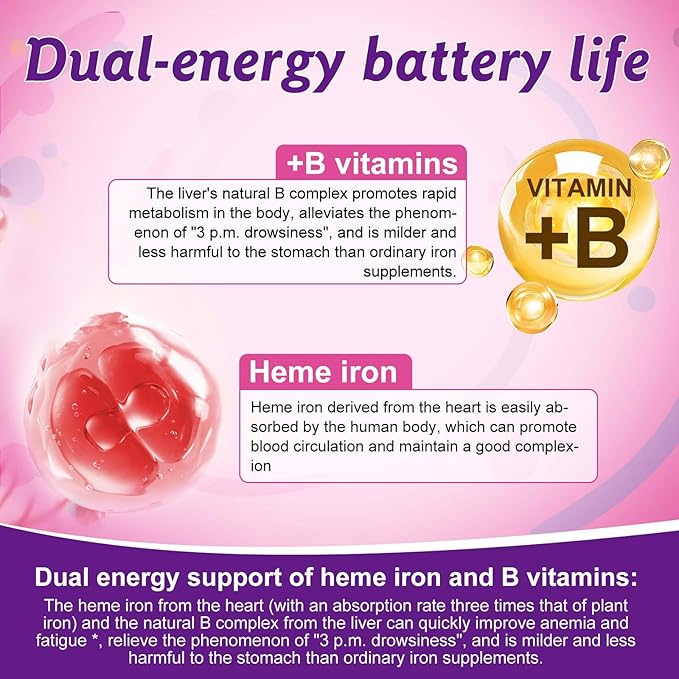 Beef Organ Supplement for Women, Natural Grass Fed Beef Liver Capsules,Supports Feminine Hormone Balance, Menstruation, Immunity, Skin, Collagen, B12, Energy & Wellness - 60 (2)
