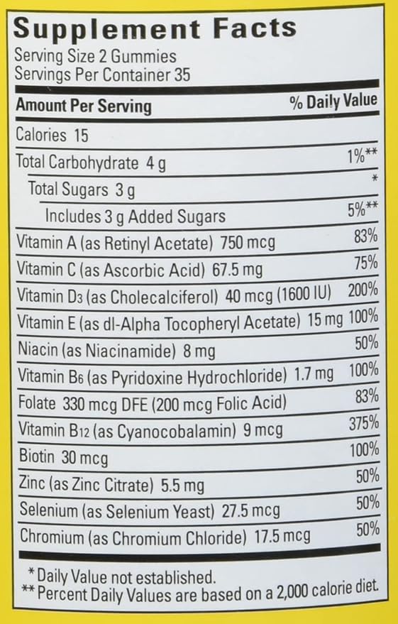 Nature Made Multi for Him, Mens Multivitamins Gummies, Energy Metabolism Support, Multivitamin for Men, 70 Gummy Vitamins and Minerals, 35 Day Supply (Pack of 2)