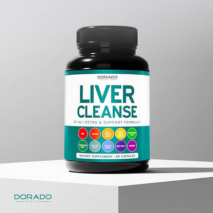 Liver Cleanse Detox & Repair 27 in 1 Formula - Milk Thistle, Dandelion Root, Turmeric, Artichoke Extract & More - Liver Detox Support Supplement - 3rd Party Tested, Vegan Safe & USA Made (60 Count)