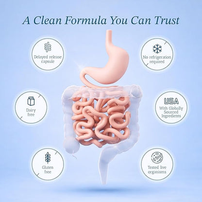 Vitamin Bounty Pro-50 Probiotics 50 Billion CFU for Women & Men - 13 Multi Strain Probiotic + Prebiotic - Digestive Health Supplements for Gut Health Support - Delayed Release Capsules for Men & Women