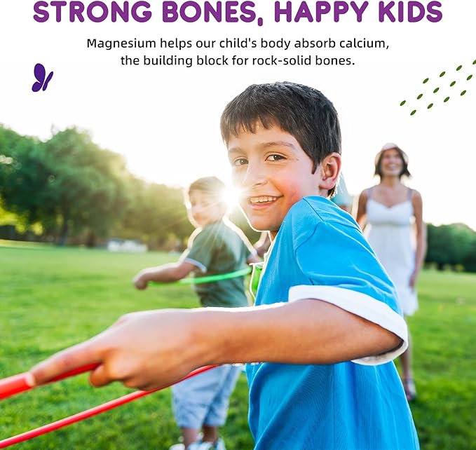 2 Pack Kids Magnesium Glycinate Gummies - Magnesium Gummies with L-Theanine, Chamomile, Licorice, Vitamin B6, D for Kids & Adults Sleep, Stress, Muscle Relief & Nerve Bone - Sugar Free Grape