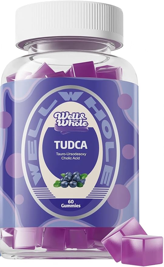 Well&Whole Bile Salts Supplement TUDCA Gummies 1000mg + Milk Thistle 500mg - Clinically Studied Liver Support for Detox & Digestion - Vegan, Non-GMO - 60 Counts