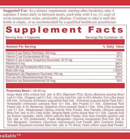 Uribiotic Formula [72 Capsules] Since 2003 – Advanced Support for Urinary Bladder, Prostate & Kidney Health | Dietary Supplement | 60 Quality Ingredients