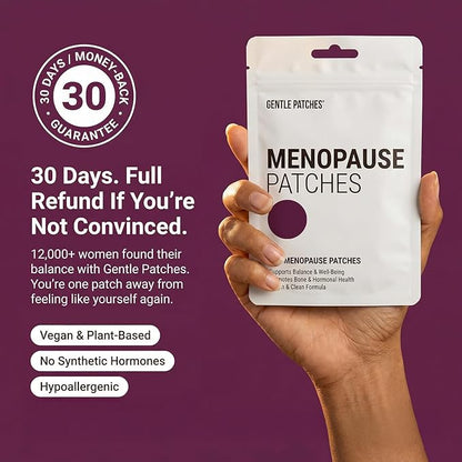 Menopause Relief Patches for Night Sweats & Hot Flashes - Natural Hormone Balance Support for Women - Herbal Perimenopause Patch with Black Cohosh & Red Clover - 30 Day Supply