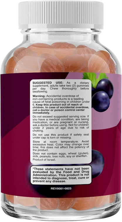 Natural Multivitamin Iron Gummies for Adults - Adult Gummy Vitamins with Iron and Energy Boost B Complex Vitamins - Gummy Supplement and Mental Clarity Focus Multivitamin - 60 Count