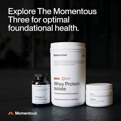 Momentous Creatine Monohydrate Powder - Creatine Powder - Supports Strength, Lean Muscle, & Recovery for Men & Women - NSF Certified for Sport - 5 g per Serving - 30 Servings