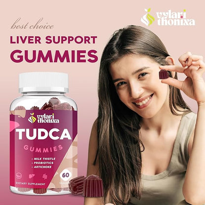Premium TUDCA Bile Salts Gummies - 2000mg High Potency Liver Support Supplement, Liver Detox & Repair with Milk Thistle, Artichoke, Probiotics - Vegan, 30 Servings