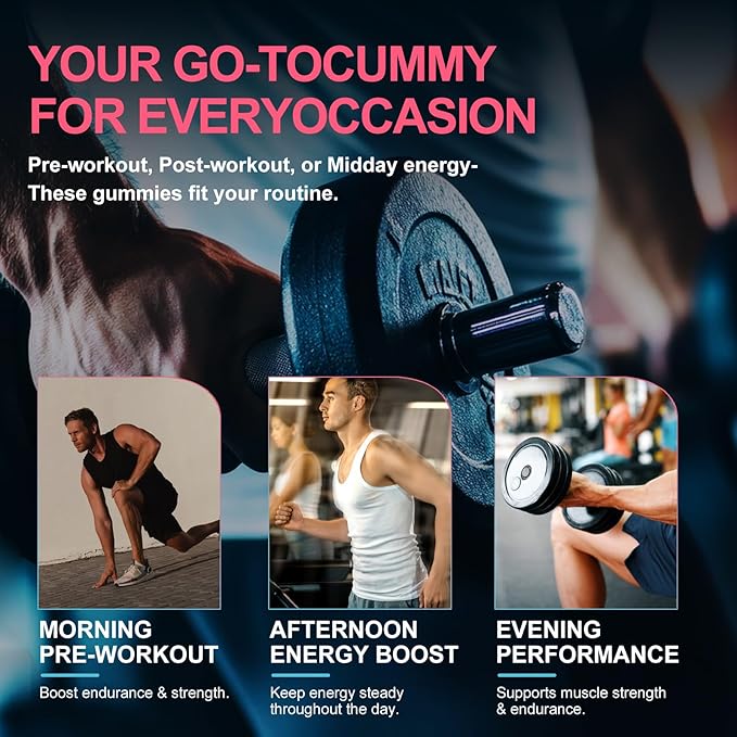 Health4All Creatine Monohydrate Gummies 5g for Men & Women, Creatine Gummy for Strength Energy & Muscle Growth Support Pre-Workout Supplement - Raspberry & Blueberry 120 Gummy