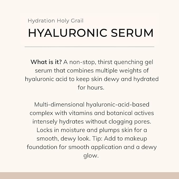 Le Mieux Hyaluronic Serum - Concentrated Hyaluronic Acid Facial Hydration Complex, Anti Aging Moisture with No Parabens or Sulfates (1 oz / 30 ml)