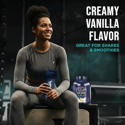 Vega Sport Vegan Protein Powder + Recovery - 30g Plant Based Protein per Serving, Vanilla, 45 Servings, 5g BCAAs, Probiotics, NSF Certified, for Shakes & Smoothies, 4.1lbs (Packaging May Vary)