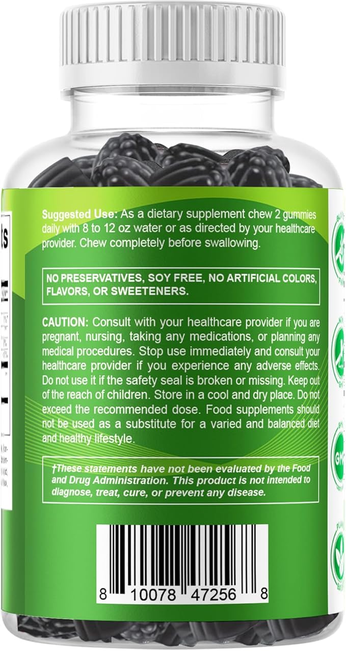 Vitamatic Moringa Gummies – Sugar-Free Botanical Extract – Green Superfood Supplement – Vegan, Pectin-Based, Non-GMO – Plant-Based Gummies – 60 Count
