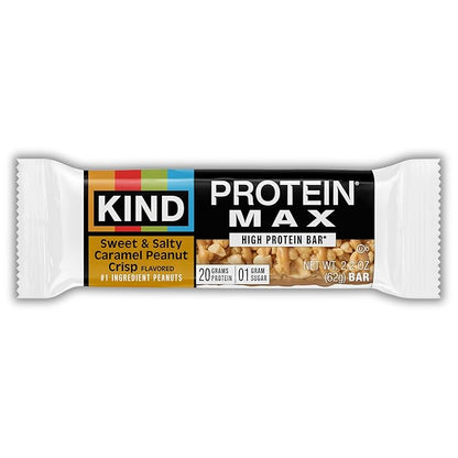 KIND Protein MAX Variety Pack, High Protein Bars, Keto Snacks, 1g Sugar, 20g Protein, (6) Crispy Chocolate Peanut Butter (6) Sweet & Salty Caramel Crisp, 12 Count Pack
