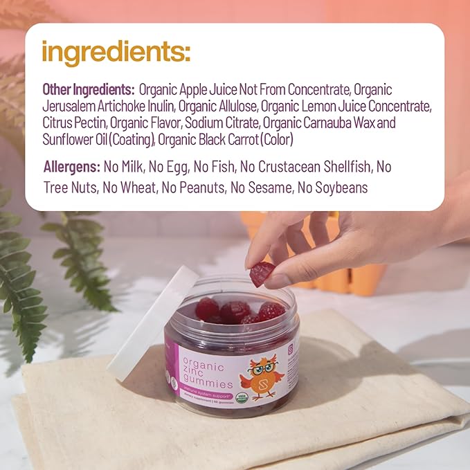 Organic Zinc Gummies by Dr. Ana Maria Temple | Supports Healthy Immune Function & Skin Health | USDA Certified Organic | Gentle, Highly Absorbable Zinc Citrate Form | 60 Gummies