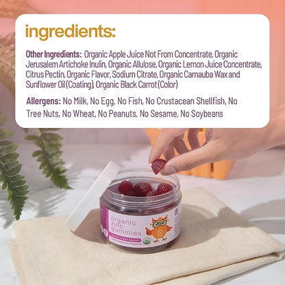 Organic Zinc Gummies by Dr. Ana Maria Temple | Supports Healthy Immune Function & Skin Health | USDA Certified Organic | Gentle, Highly Absorbable Zinc Citrate Form | 60 Gummies