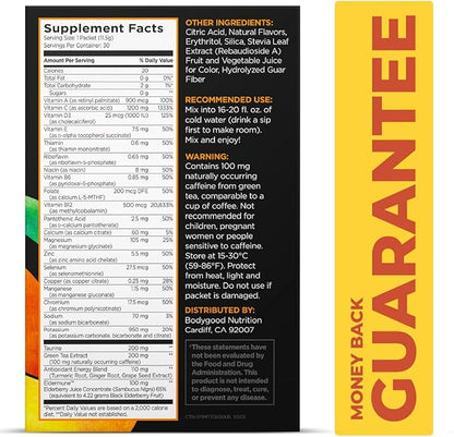 Pureboost Immune Clean Energy Booster, Refreshing Energy Drink Mix and Immunity Supplement with Elderberry, 1,200 mg Vitamin C, Vitamins A + D, and Zinc. (Tangerine Twist, 30 Count)