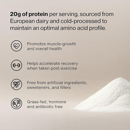 Momentous Essential Grass-Fed Whey Protein Powder - 20 g Whey Isolate Protein - NSF Certified for Sport - Gluten-Free - 25 Servings for Essential Everyday Use - Vanilla - Package May Vary