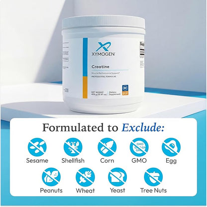 XYMOGEN Creatine - Creatine Powder for Muscle Support - Daily Supplement for Strength, Stamina & Lean Muscle Mass - Unflavored Powder - Gluten-Free & Dairy-Free - 90 Servings