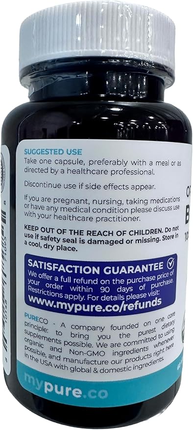 USDA Organic Blueberry Extract Capsules - High Potency Organic Blueberry 500mg 10:1 Extract Per 1 Capsule Serving - Blueberry Supplement for Brain & Immune Support - Vegan Non-GMO (2 Month Supply)