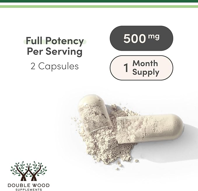 Double Wood Supplements NAD+ Anti Aging & Cell Regeneration | 500mg of 95% Pure NAD Plus Per Serving, 30 Day Supply | Similar to Nicotinamide Riboside | Third Party Tested, Vegan Safe, Non-GMO