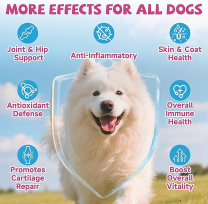 Collagen for Dogs Joint Health, Grass-fed Dog Collagen Drops with Omega 3, Vitamin C for Skin & Coat, Dog Hip and Joint Supplement with Glucosamine, Chondroitin, Hyaluronic Acid-Bone, Immune-2 Fl