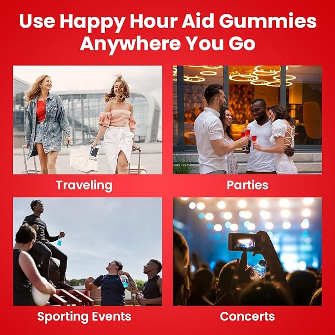 Sneaky Booze Happy Hour Aid Gummies Supplement Pre Game Party Hydration Electrolytes Alcohol DHM Milk Thistle After Drinking Gummy Weekend Recovery Vitamins Formula Better Mornings Support 90 Count